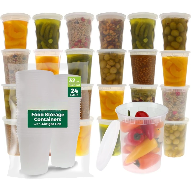 Meal Prep Soup - حاويات لذيذة بلاستيكية بأغطية ، سلايم