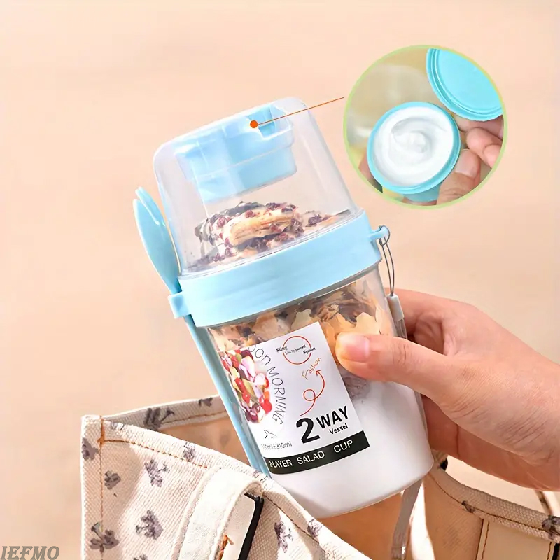 طقم وعاء سلطة محمول مع شوكة مد - مراجعة Meal Prep Yogurt Bowl وسعره